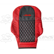 LEATHER SEATS TRIM KIT FOR VT/VX SS UTE 2 FRONT SEATS RED/BLACK DIAMOND STITCH
