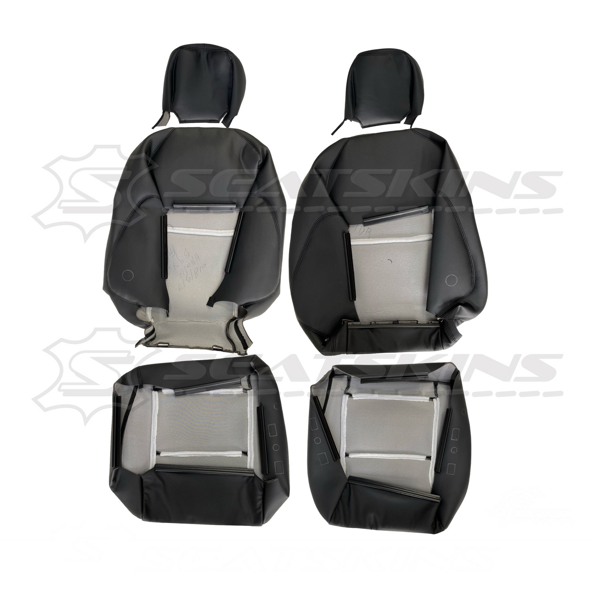 LEATHER SEATS TRIM KIT FOR HOLDEN MONARO VZ BLACK ANTHRACITE 4 SEATS