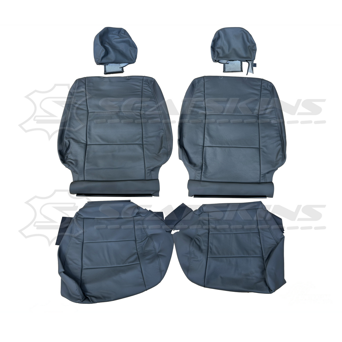 LEATHER SEATS TRIM KIT FOR TOYOTA 100/105 SERIES DARK GREY 2 FRONT SEAT GXL