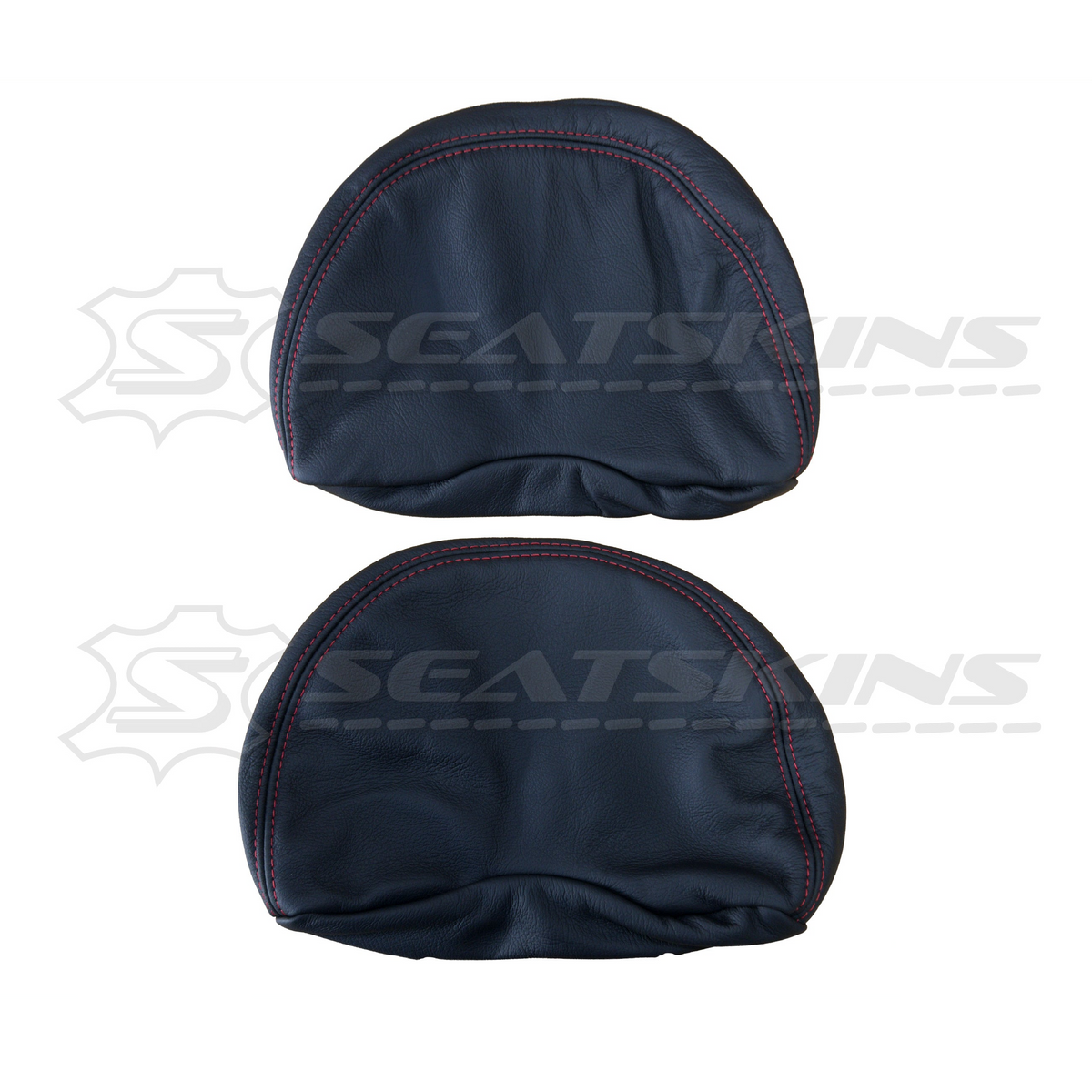 LEATHER SEATS TRIM KIT SKINS FOR FORD AU FRONT 2 SEATS RED XR LOGO DIAMOND STITCH