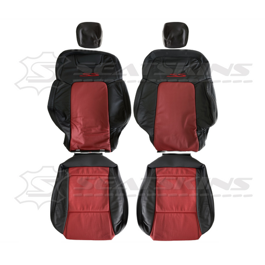 LEATHER SEATS TRIM KIT FOR VE SS SSV SEATS ONYX & RED HOT INSERTS 2 SEATS