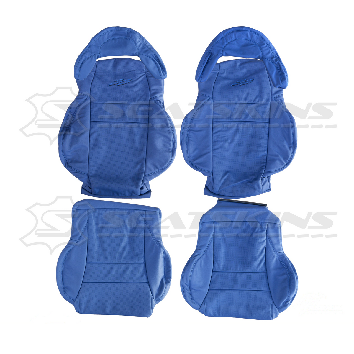 LEATHER SEATS TRIM KIT FOR HOLDEN HSV VY / VZ COULSON 2 SEATS BLUE SS LOGOS