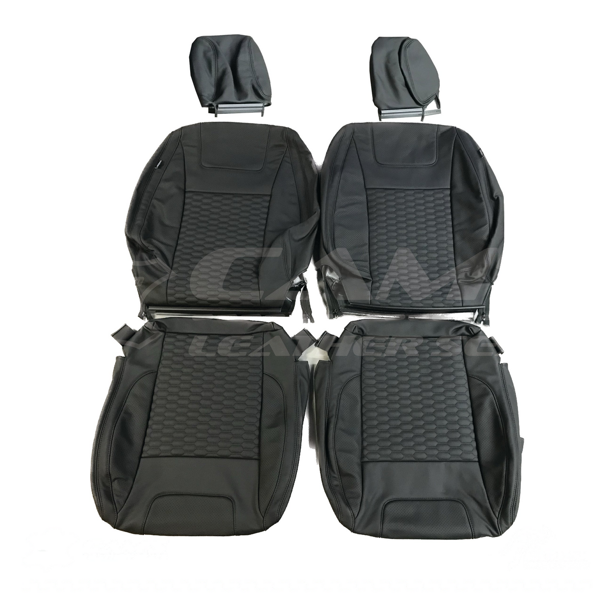 LEATHER SEATS TRIM KIT FOR FORD RANGER BLACK WITH HEXAGON 5 SEATS