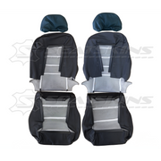 LEATHER SEATS TRIM KIT SKINS FOR FORD BA/BF FRONT 2 SEATS RED XR LOGO OEM STYLE