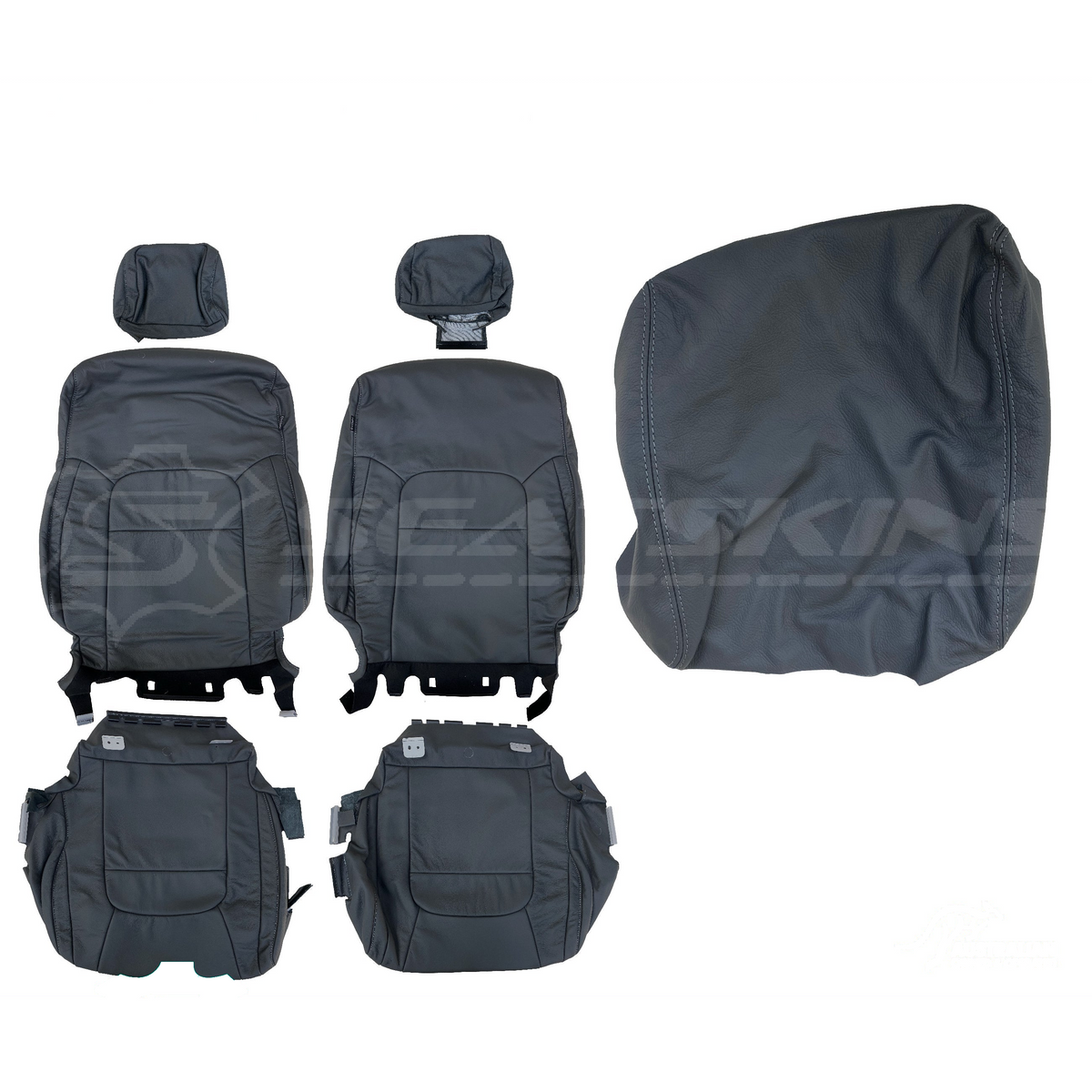 LEATHER SEATS TRIM KIT SKINS FOR TOYOTA LANDCRUISER 200 SERIES GXL 5 SEATS GREY