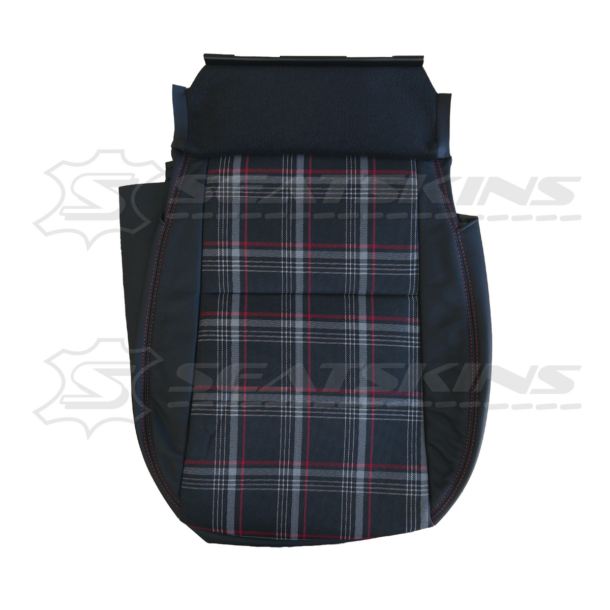 Replacement leather seat trim kit for suzuki jimny xl- black leather plaid insert – product view 4