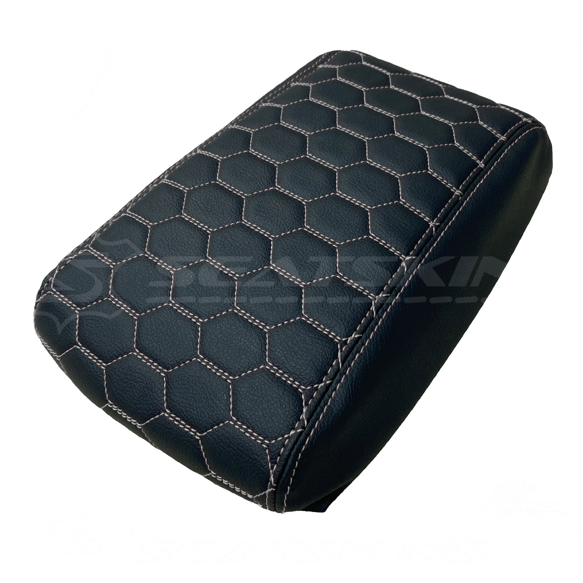 Console armrest cover custom to fit FORD ba bf hexagon stitch choose colour – product view 13