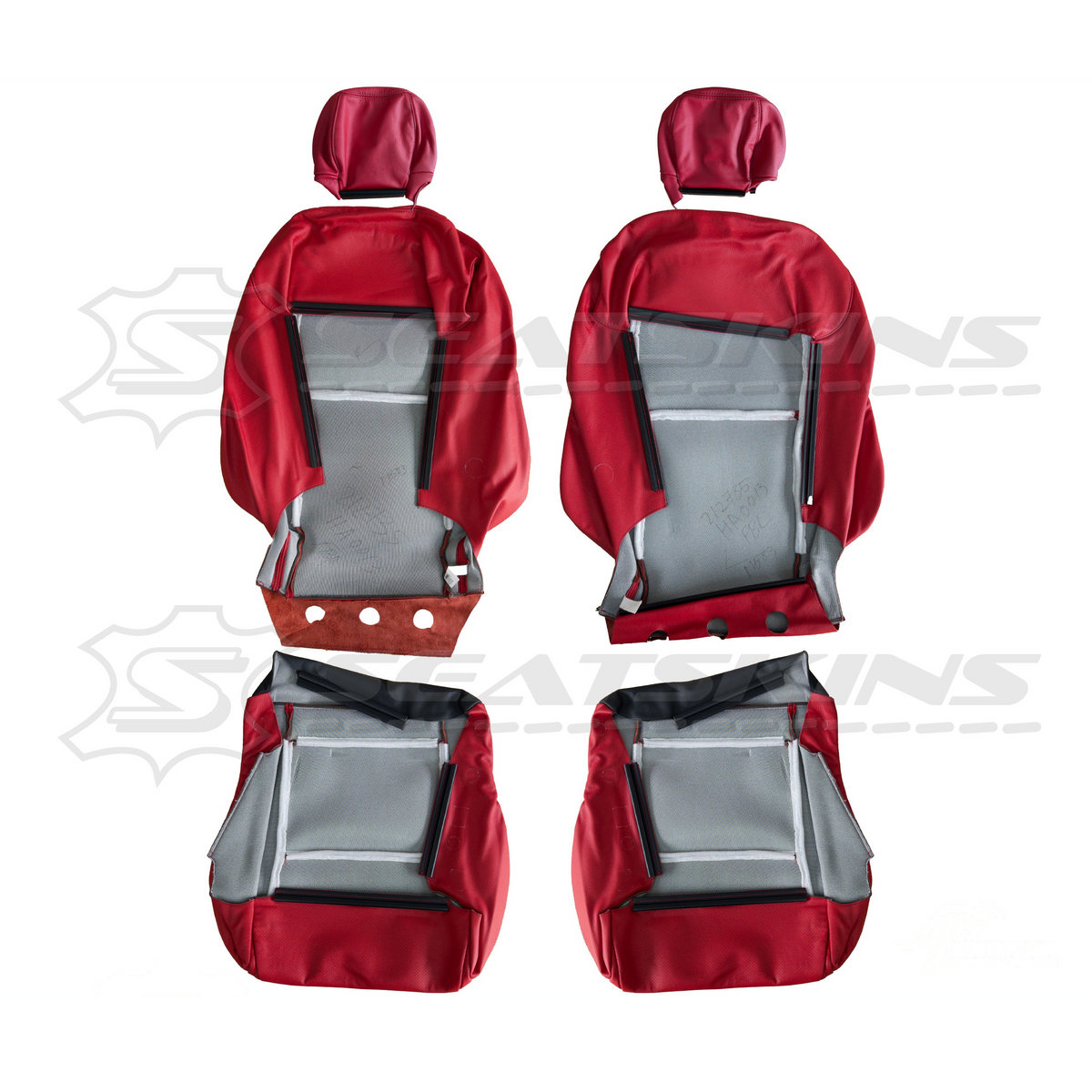 LEATHER SEATS TRIM KIT SKINS FOR HOLDEN VX MONARO 4 SEATS RED HOT