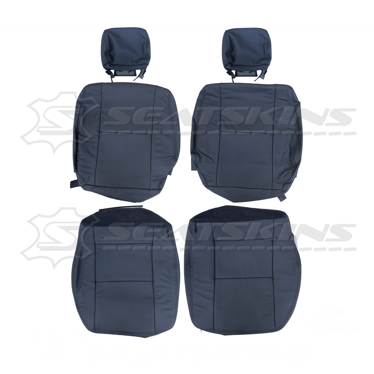 LEATHER SEATS TRIM KIT FOR TOYOTA LANDCRUISER 79 SERIES DARK GREY FRONT 2 SEATS