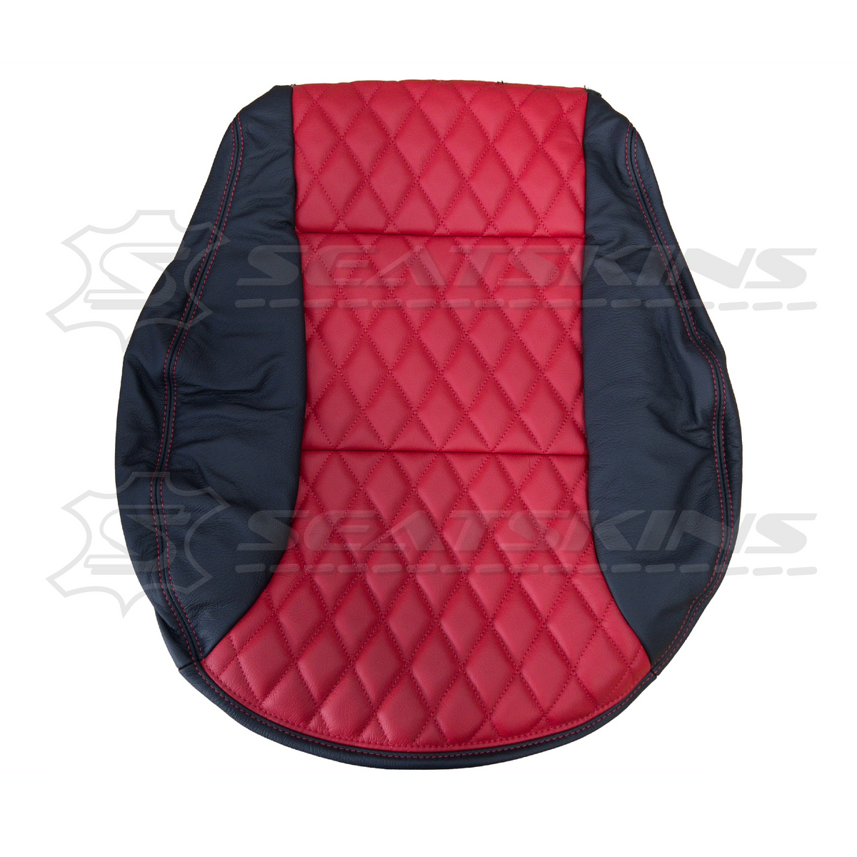 LEATHER SEATS TRIM KIT SKINS FOR FORD AU FRONT 2 SEATS RED XR LOGO DIAMOND STITCH