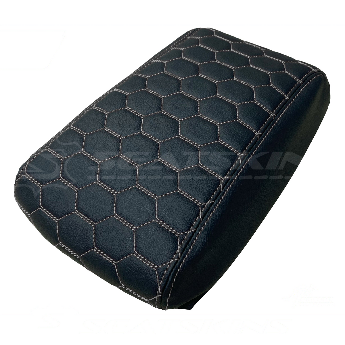 Console armrest cover custom to fit FORD ba bf hexagon stitch choose colour – product view 14