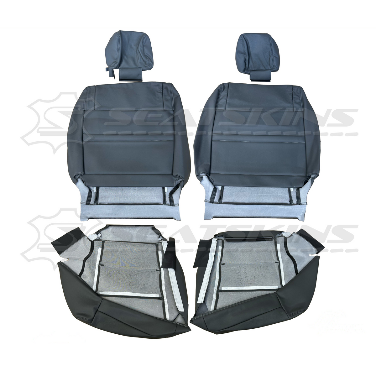 LEATHER SEATS TRIM KIT FOR TOYOTA 100/105 SERIES DARK GREY 2 FRONT SEAT GXL