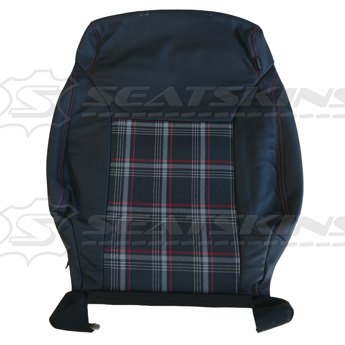Replacement leather seat trim kit for suzuki jimny xl- black leather plaid insert – product view 3