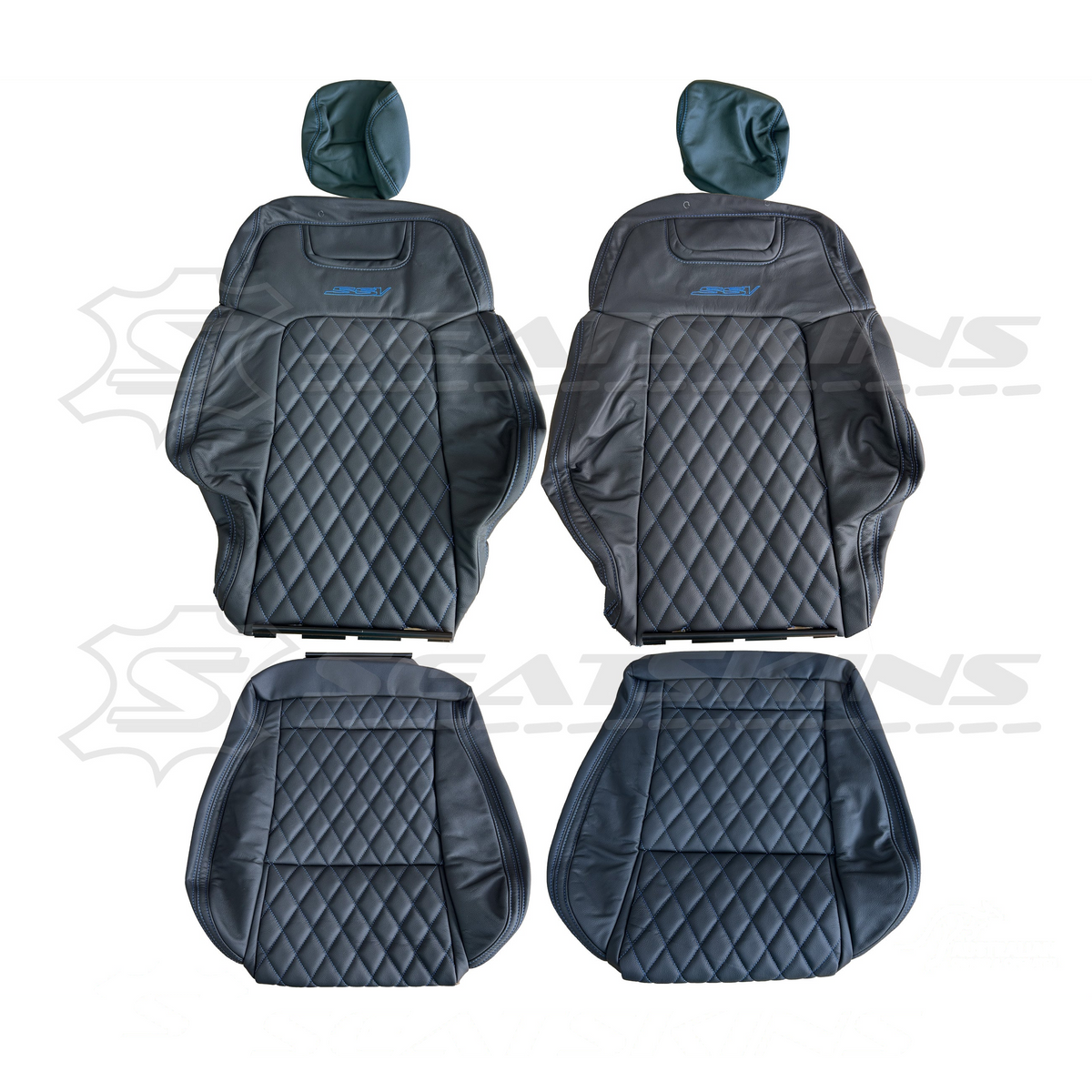 LEATHER SEATS TRIM KIT FOR HOLDEN VE SSV UTE PURPLE DIAMOND STITCH SSV LOGO
