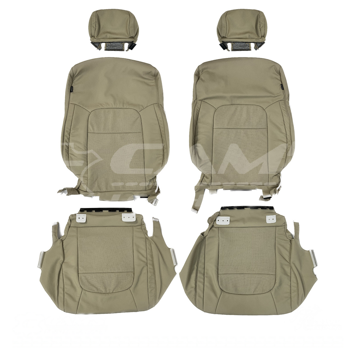 Replacement leather seat trim kit for TOYOTA LANDCRUISER 200 series VX or sahara 2 seats beige – product view 2
