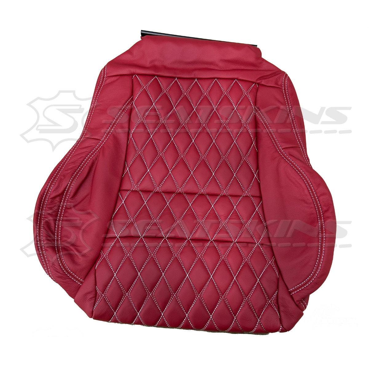 LEATHER SEATS TRIM KIT FOR 2 SEATS HSV COULSON RED LEATHER WHITE DIAMOND STITCH