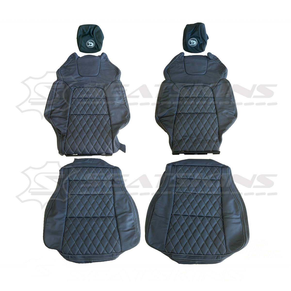 LEATHER SEATS TRIM KIT FOR HSV VE GTS FRONT 2 SEATS BLACK NAPPA LEATHER W/DIAMONDS