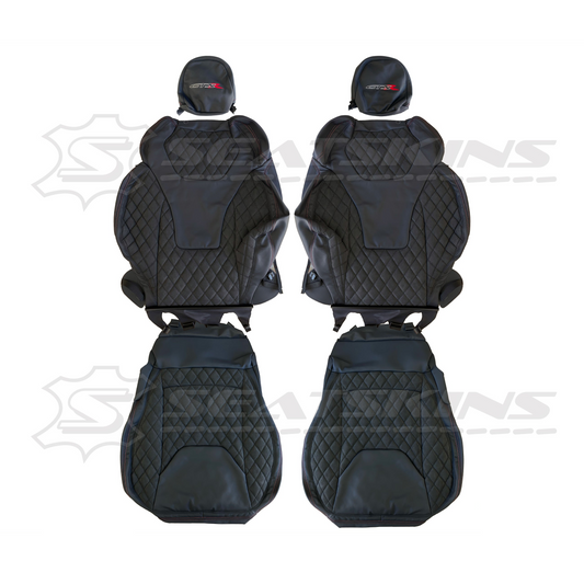 LEATHER SEATS TRIM KIT FOR HSV VF GTSR 2 SEATS ALCANTARA & BLACK NAPPA LEATHER
