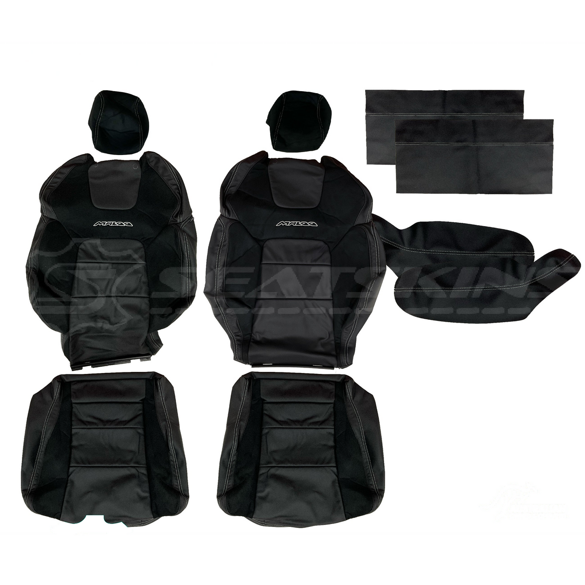 LEATHER SEATS TRIM KIT FOR HOLDEN HSV VE MALOO BLACK FACTORY STYLE SUEDE