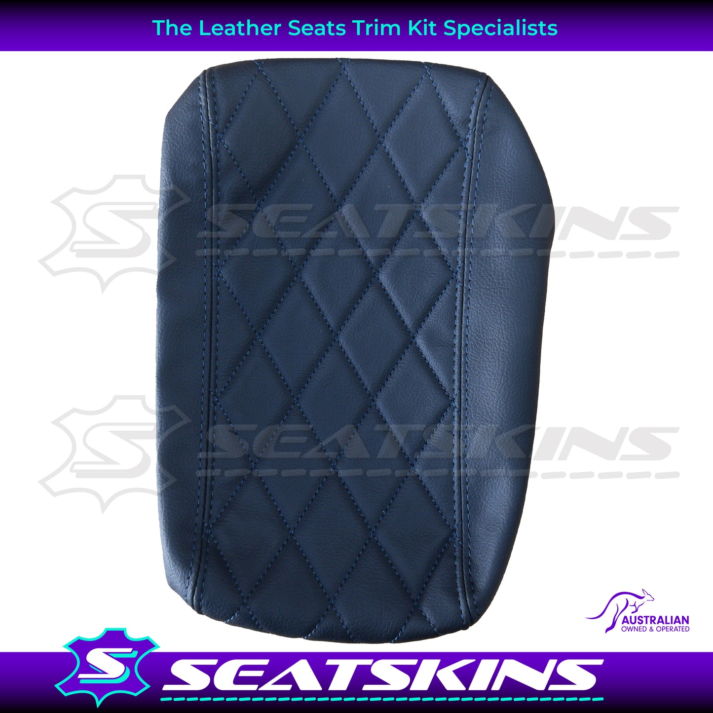 CONSOLE COVER FOR HOLDEN VY/VZ ANTHRACITE BLACK PURPLE DIAMOND STITCHING